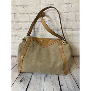 Michael Kors Canvas Leather Tote Shoulder Bag